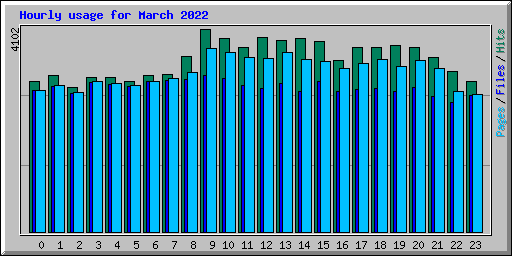 Hourly usage for March 2022